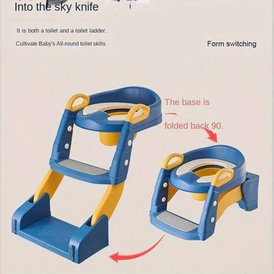 2 in 1 Foldable Potty Training Toilet Seat & Ladder | Soft Cushion & Anti-Slip